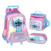 Kit Escolar Disney Stitch Original com Mochila de Rodinhas, Lancheira e Estojo