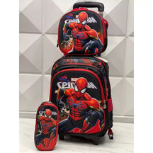 Kit Escolar Homem-Aranha com Mochila com e sem Rodinhas + Lancheira + Estojo