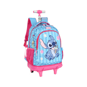 Mochila Escolar Infantil Stitch Disney Original com Rodas – Kit Completo