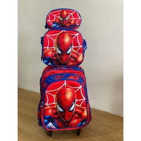 Kit Escolar Homem-Aranha com Mochila com e sem Rodinhas + Lancheira + Estojo