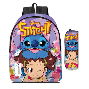 Mochila Escolar Stitch - Acompanha Estojo