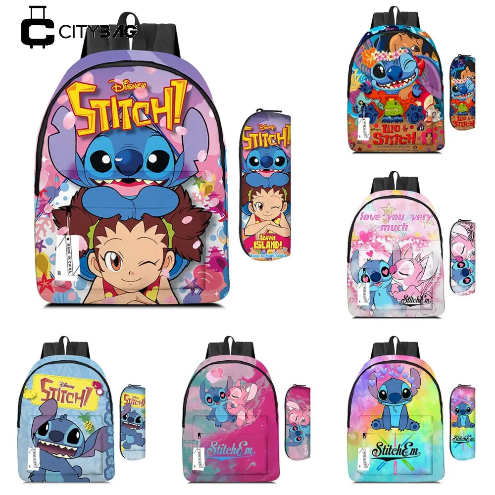 Mochila Escolar Stitch - Acompanha Estojo