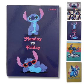 Kit Escolar Lilo & Stitch com 8 Cadernos Brochurão Capa Dura 80 Folhas