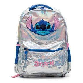 Kit Mochila Stitch Holográfica + Lancheira e Estojo