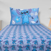 Jogo de Cama Stitch Blue 2 Peças C/ Elástico Solteiro Lilo Algodão