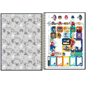 Kit Escolar Sonic com 4 Cadernos - 1 Matéria Capa Dura Brochura e Espiral