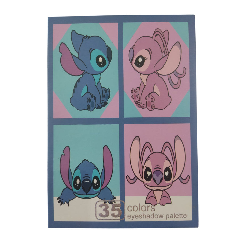 Paleta de sombras Stitch 35 cores com espelho 16,5 x 26,5 cm