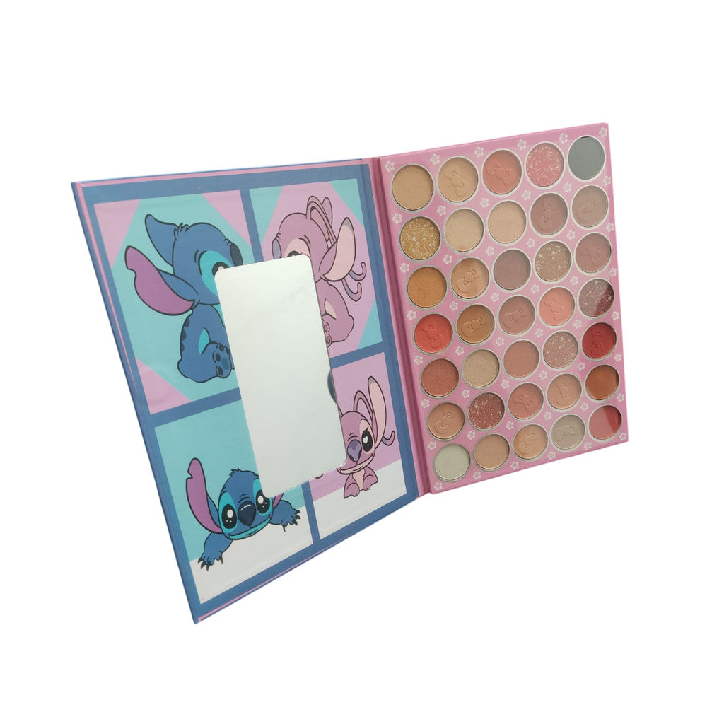 Paleta de sombras Stitch 35 cores com espelho 16,5 x 26,5 cm