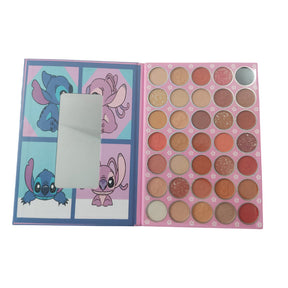 Paleta de sombras Stitch 35 cores com espelho 16,5 x 26,5 cm