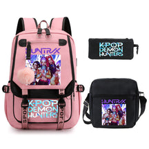 Kit Mochila K-Pop Demon Hunters - Mochila + Lancheira + Bolsinha