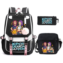 Kit Mochila K-Pop Demon Hunters - Mochila + Lancheira + Bolsinha