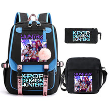 Kit Mochila K-Pop Demon Hunters - Mochila + Lancheira + Bolsinha
